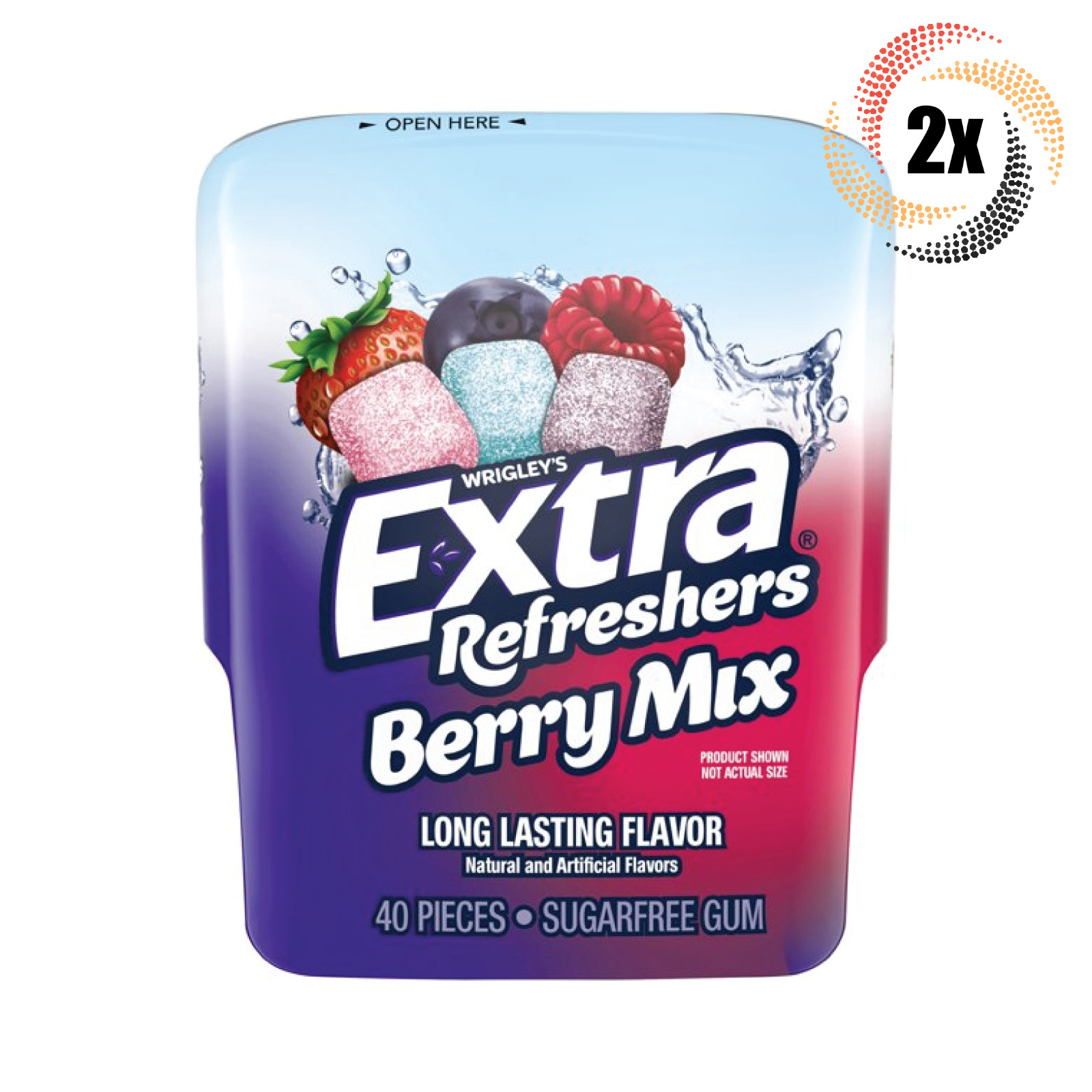 2x Bottles Wrigley's Extra Refreshers Berry Mix Gum | 40 Per Bottle | Sugar Free gallery