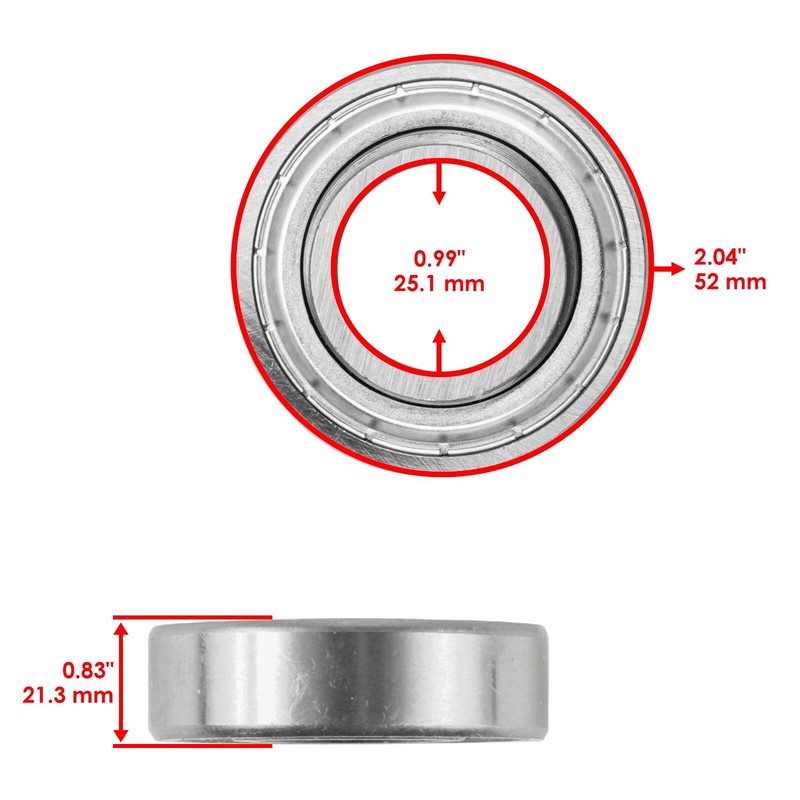 Caltric 010-2000-00 Front Fork Caster Bearing for Bad Boy CZT ZT MZ Magnum qty 2 gallery
