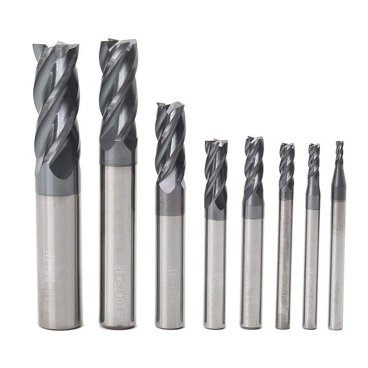 CNC End Mill Set, Carbide Tungsten Steel 4 2mm;3mm;4mm;5mm;6mm;8mm;10mm;12mm gallery