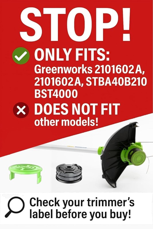 Chway 7 Pcs Dual Line String Trimmers Spools Compatible 6 Spools+1 Cap, Black gallery