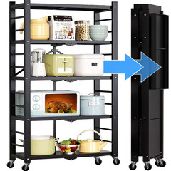 5-Tier Foldable Shelving Unit on Wheels 397LBS Heavy Duty Metal Storage Rack