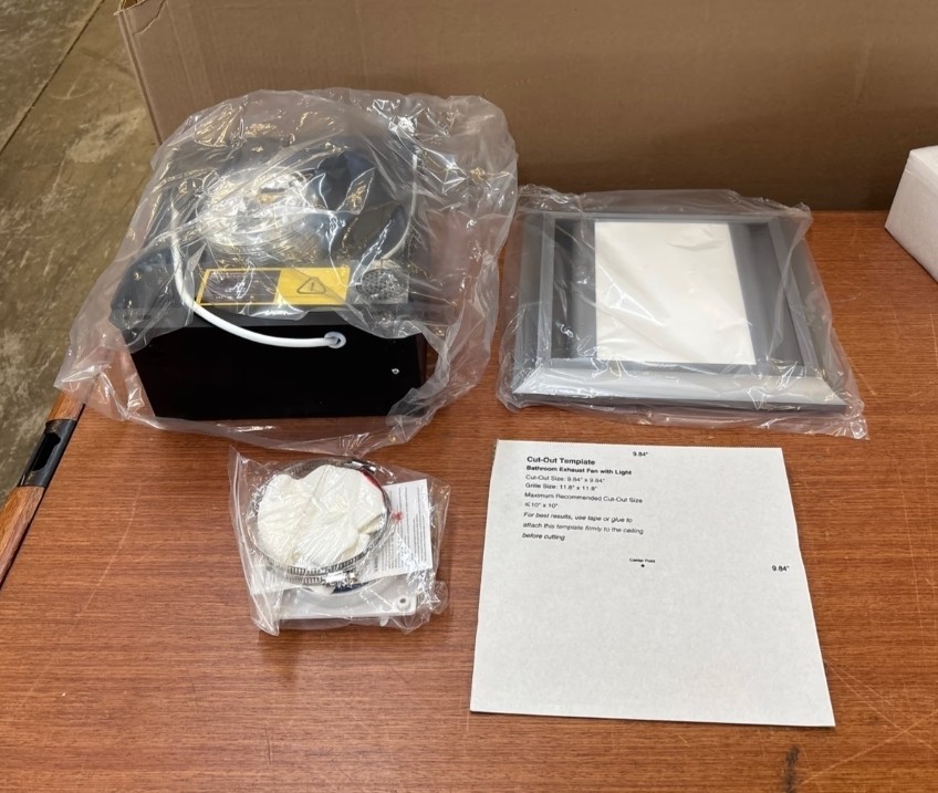 #62 10in Panel Bath Exhaust Fan with Light, 120CFM, 1.0 Sones gallery