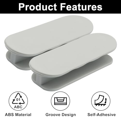 Murtenze 4 Pack Self-Adhesive Pull Handles, ABS Plastic Drawer Stick-on Gray gallery