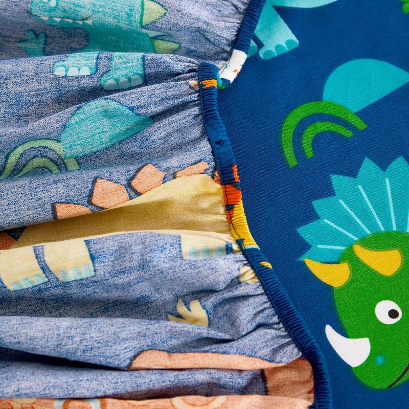 Wake In Cloud - Dinosaur Bed Sheets for Boys, 100% Cotton, 4-Piece Sheet Set Kid gallery