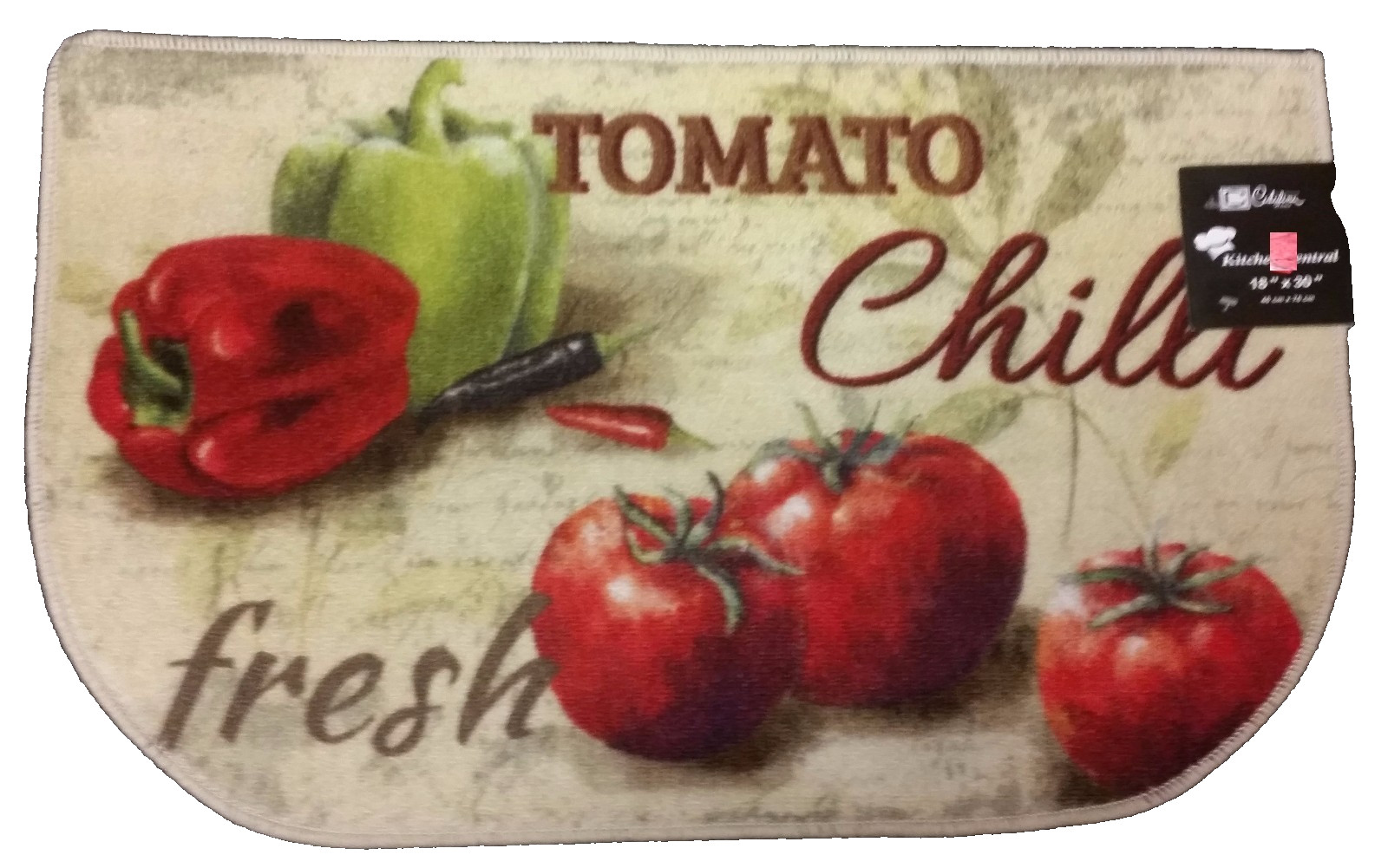 PRINTED NYLON RUG (nonskid latex back) (18" x 30") FRESH TOMATO CHILLI by Cat gallery