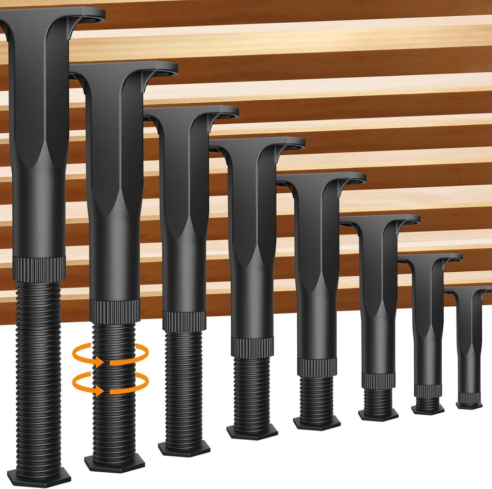 1/8 PCS Adjustable Bed Support Legs Frame Support Legs for King Queen Bed Slats
