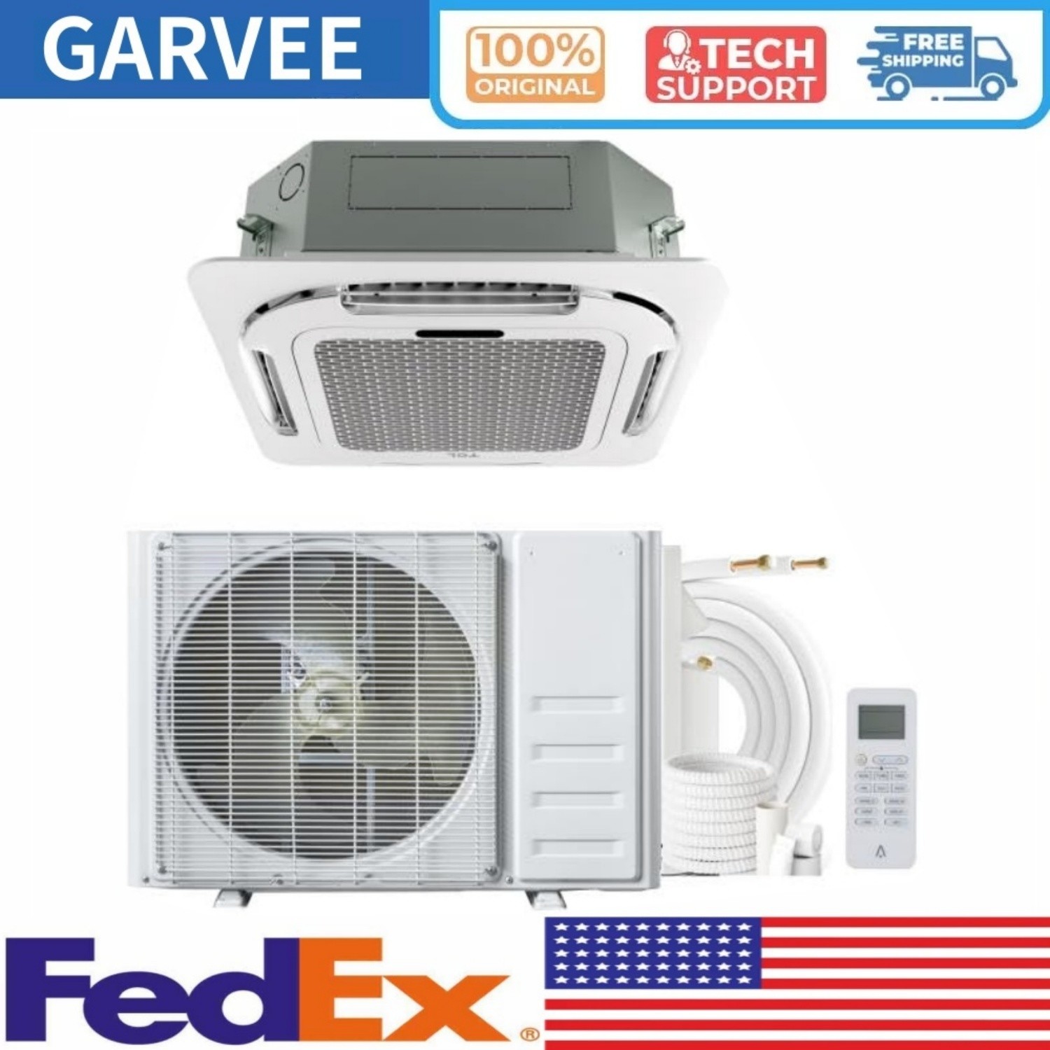 Ⓜ️12000 BTU Ceiling Cassette Mini Split AC Cooling&Heating Ceiling Air Condition gallery