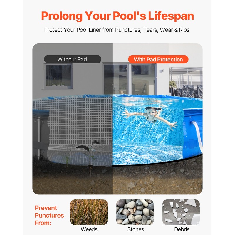24ft Round Pool Liner Pad for Above Ground Pools Prevents Punctures Pool gallery