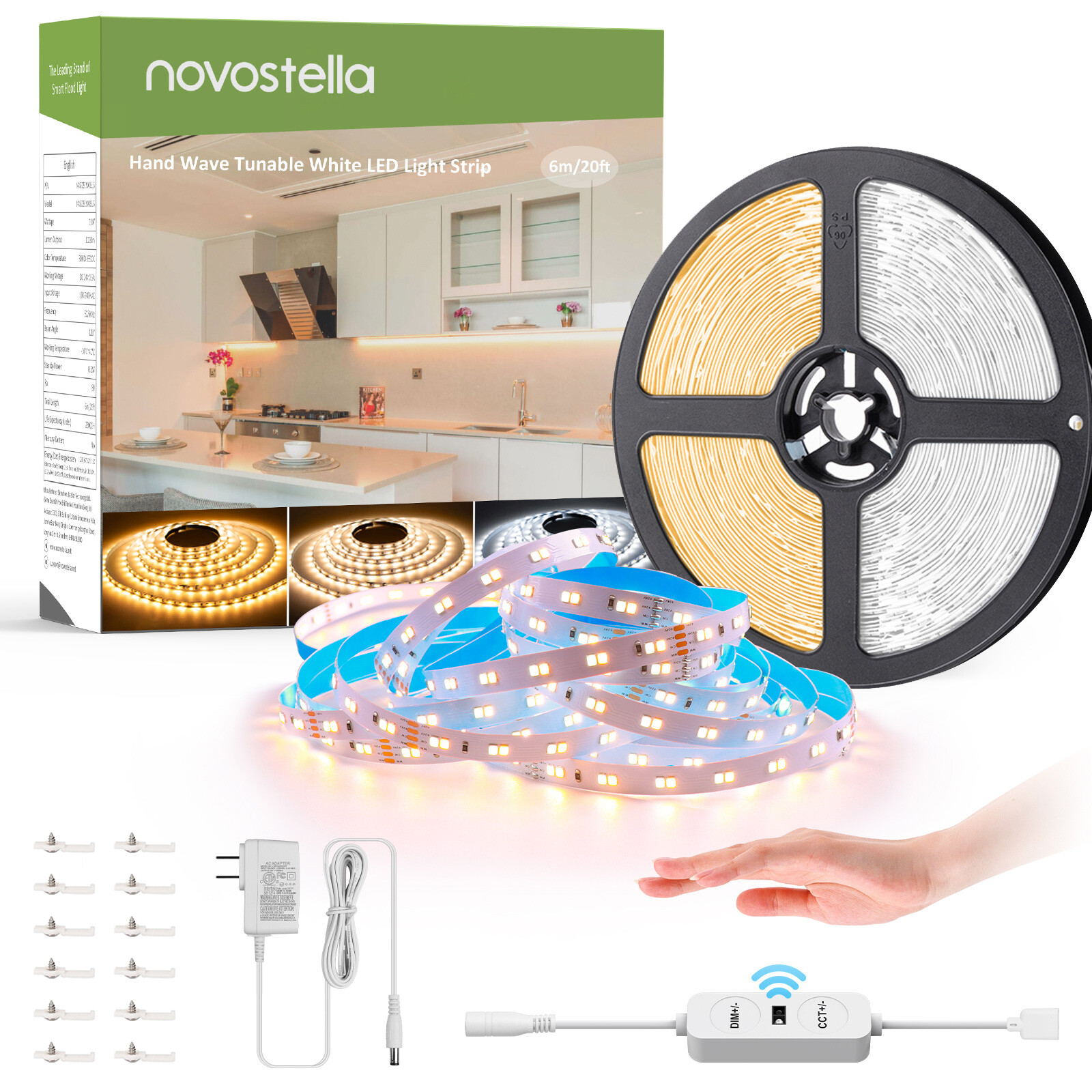 Novostella LED Under Cabinet Lighting Strip Kit for Kitchen Counter Light Bar gallery