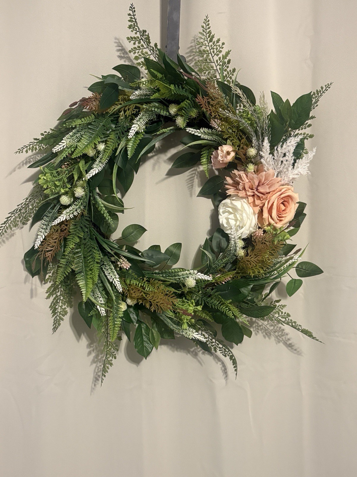 Kmise Spring Wreath Front Door-24”Summer Winter Peony Green Leaf Wall Or Window gallery