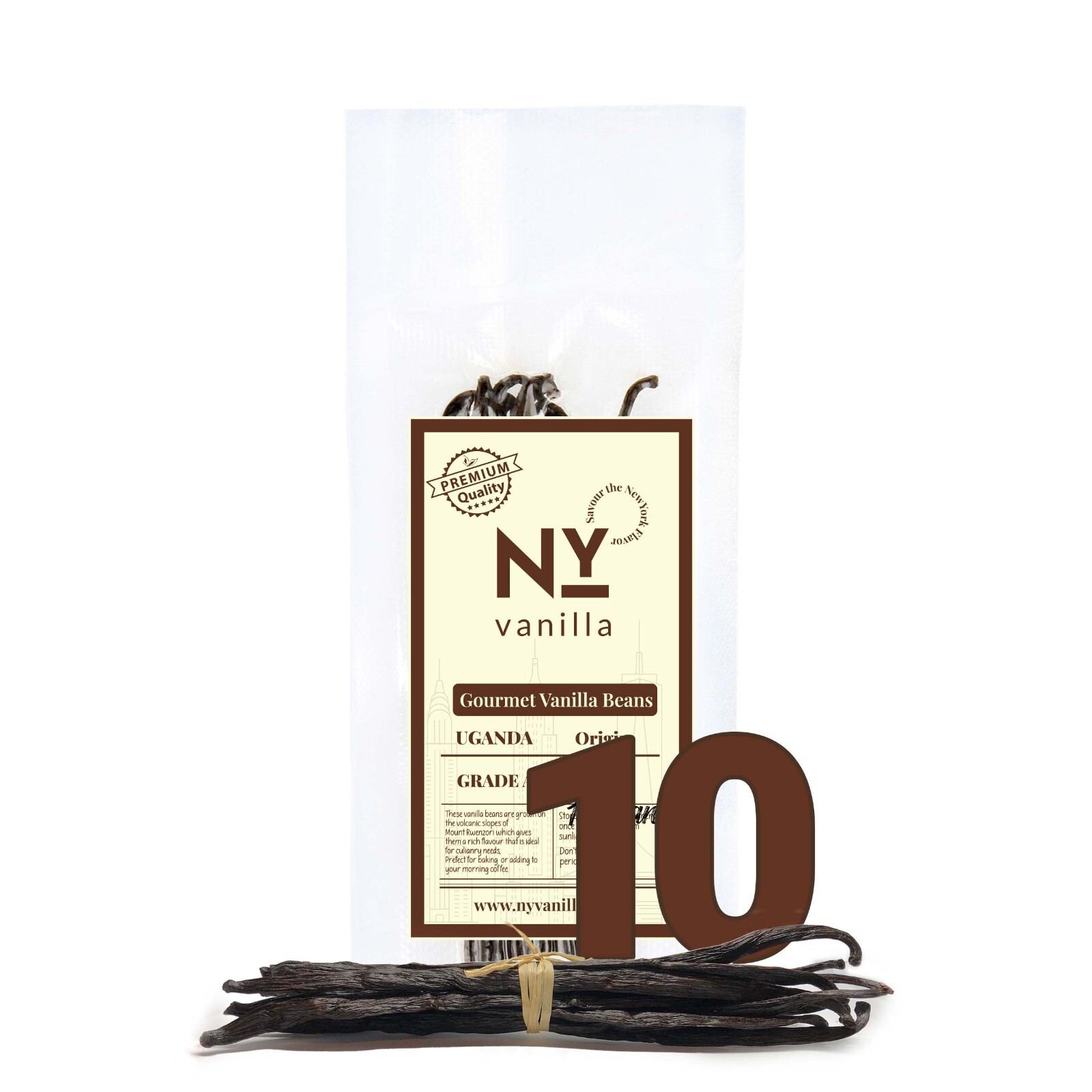 10 Pure Vanilla Beans Grade A For Vanilla Extract, Whole Vanilla Pods For Baking gallery