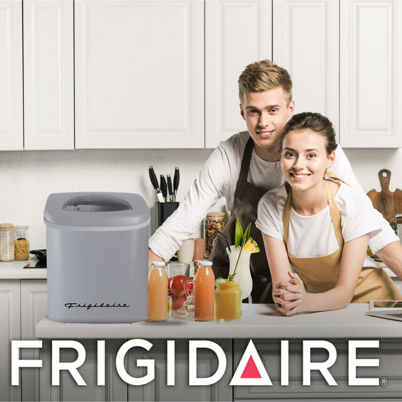 Frigidaire 26 lbs Retro Bullet Ice Maker Countertop Machine Dual Size Silver gallery