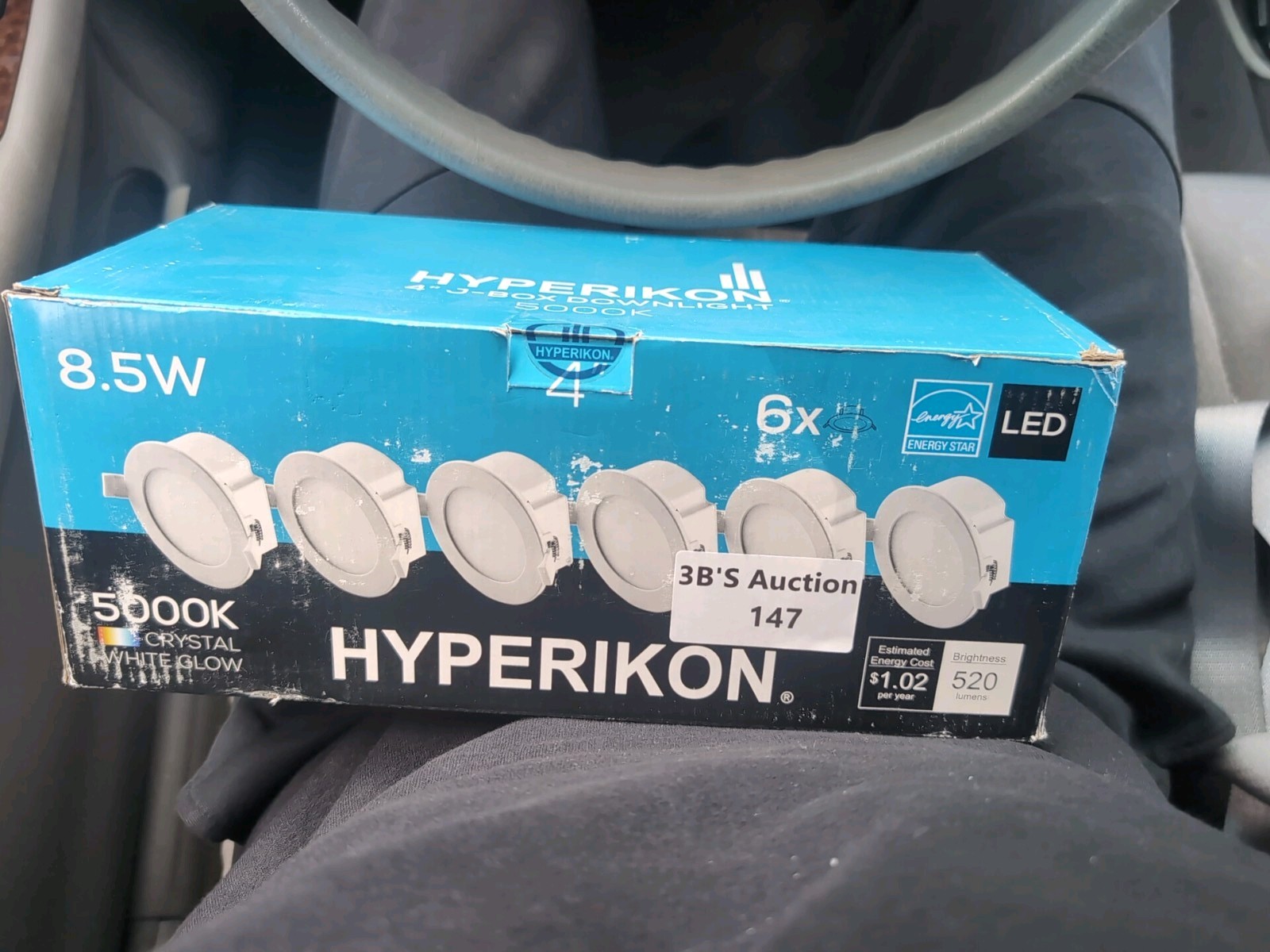 Hyperikon 4" Recessed LED Downlight, J-Box Dimmable 8.5W Crystal White 6 Pack gallery