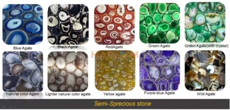 White Agate Stone Mirror Frame Stunning Wall Hanging Mirror Bathroom Decors gallery