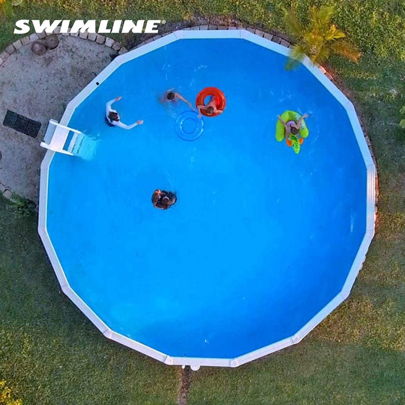 Swimline LI184820 18' Solid Blue Round Above Ground Swimming Pool Overlap Liner gallery