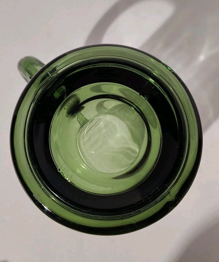 Anchor Hocking Footed Green Glass Coffee Tea Mug Made In USA gallery