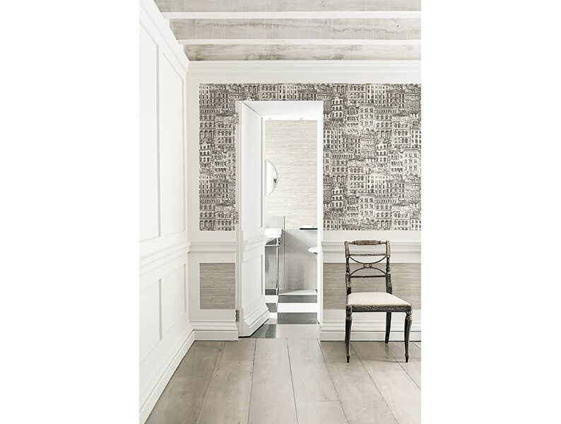 Multi Grey Faux Grasscloth 27" Unpasted Wallpaper TL30100 gallery