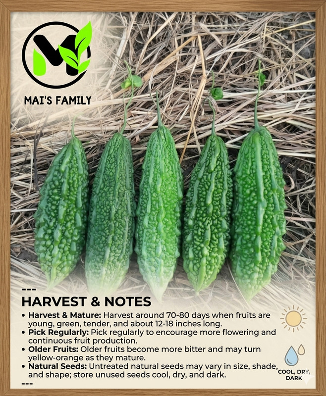 Indian Long Bitter Melon Seeds, Khổ qua rừng gai. Non-GMO Heirloom gallery