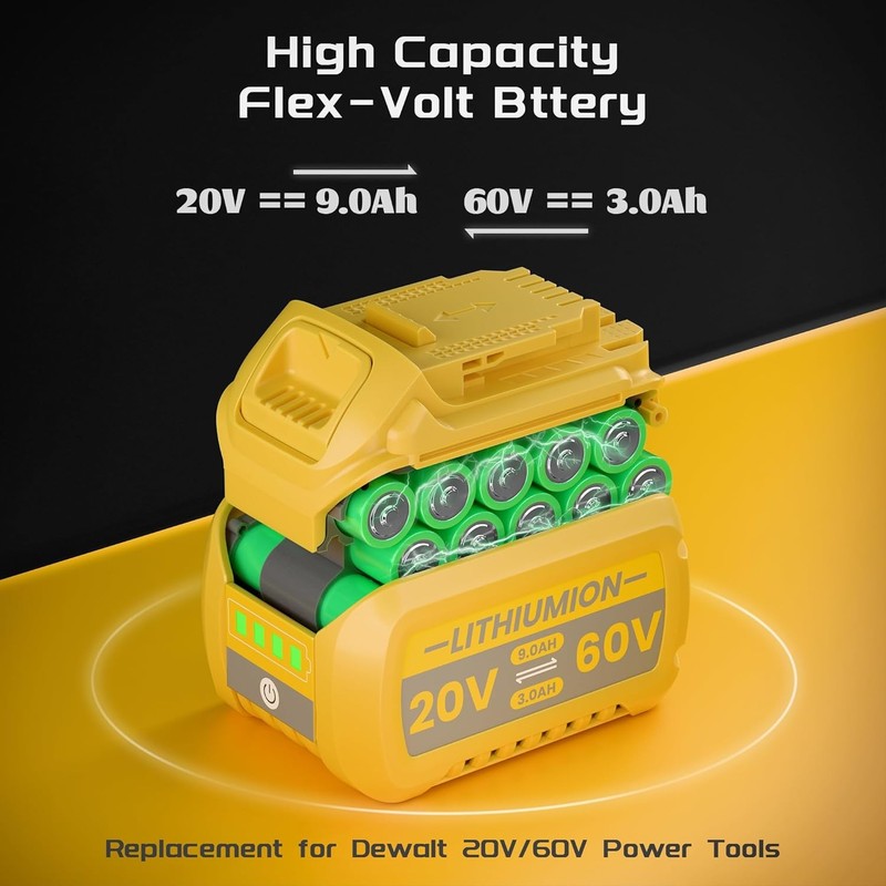 2PACK For DeWalt 20V/60V Max 9.0AH Lithium-Ion Battery DCB609 Battery -New gallery