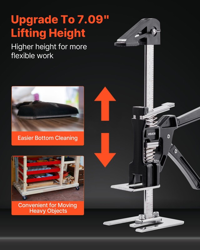 VEVOR Labor Saving Arm Jack 2PCS 330lbs Bearing Capacity Lifting up to 7.1"Black gallery