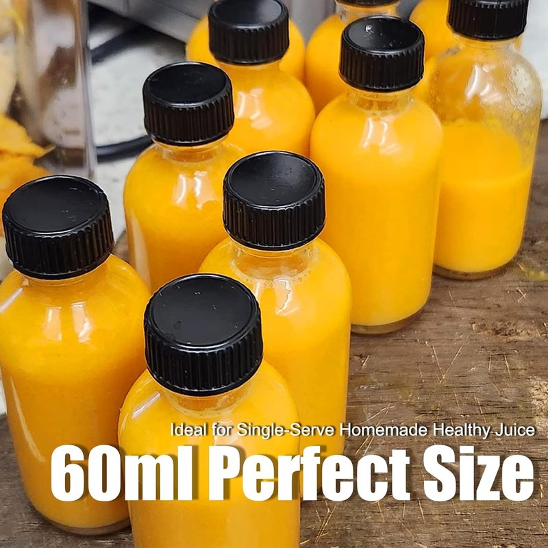 12-Pack 2 oz (60ml) Small Glass Boston Round Bottles with Lids - Leak-Proof Mini gallery