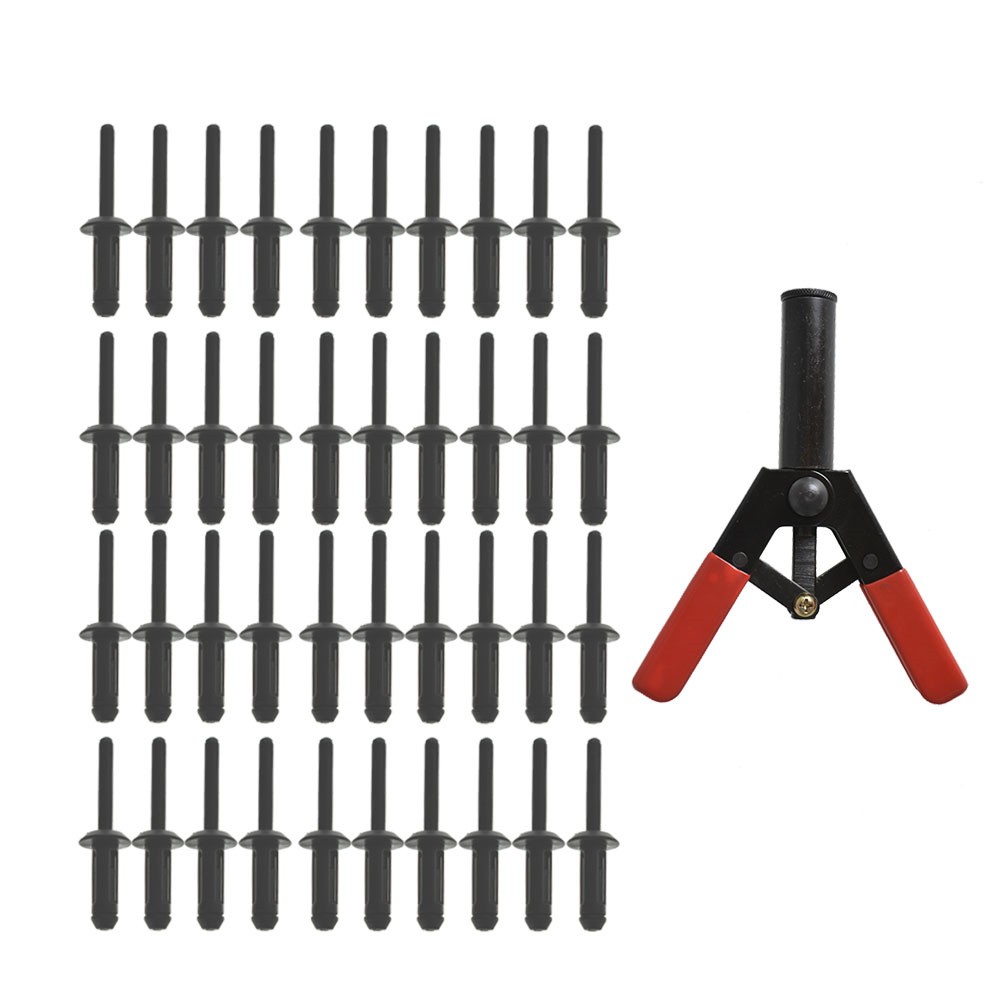 W/ 40 Poly Rivets 41 Pcs Assorted Plastic Riveter Rivet Gun Quick Set Hand Tool gallery