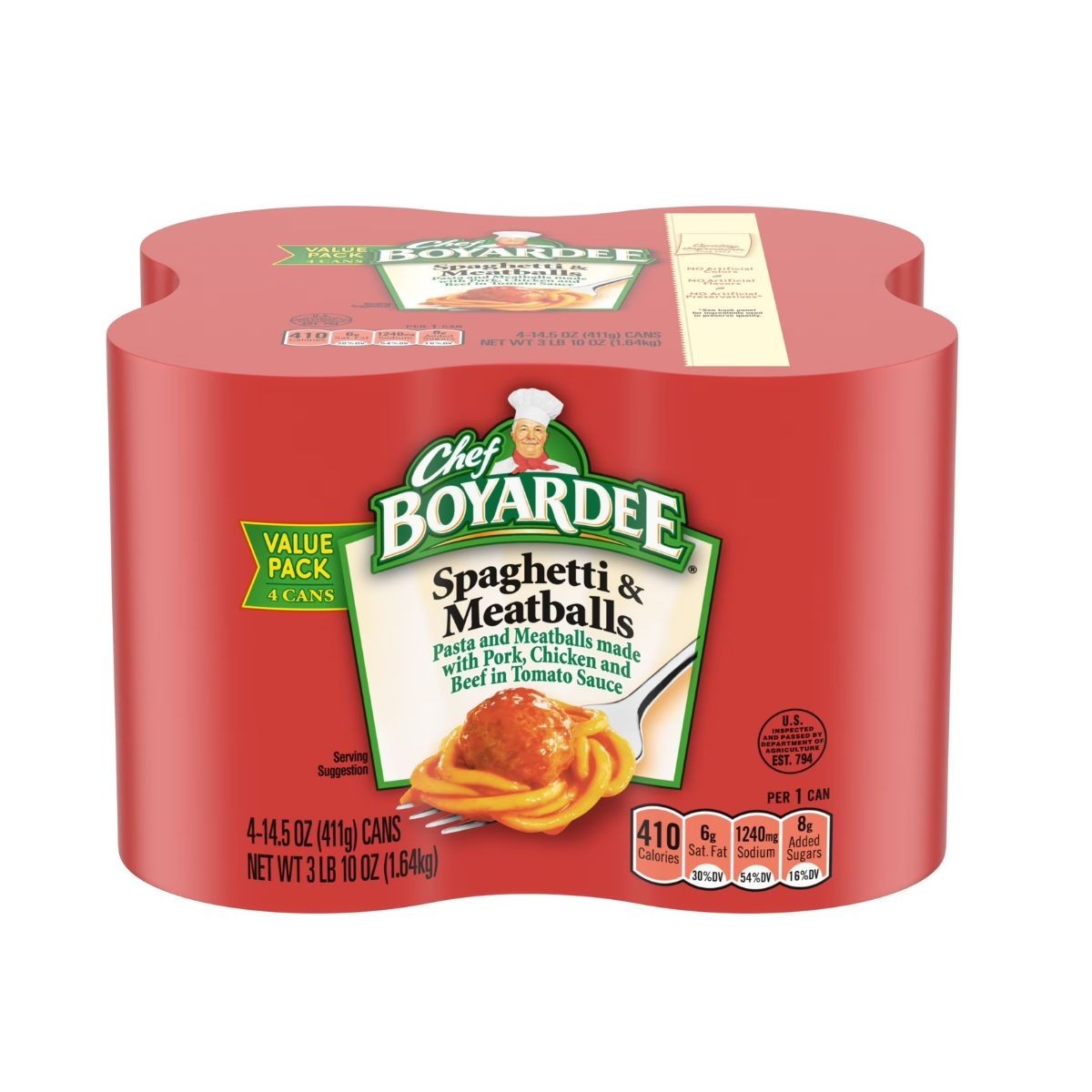 Chef Boyardee Spaghetti & Meatballs in Tomato Sauce, Ready-to-Eat Meal, 14.5 oz. gallery
