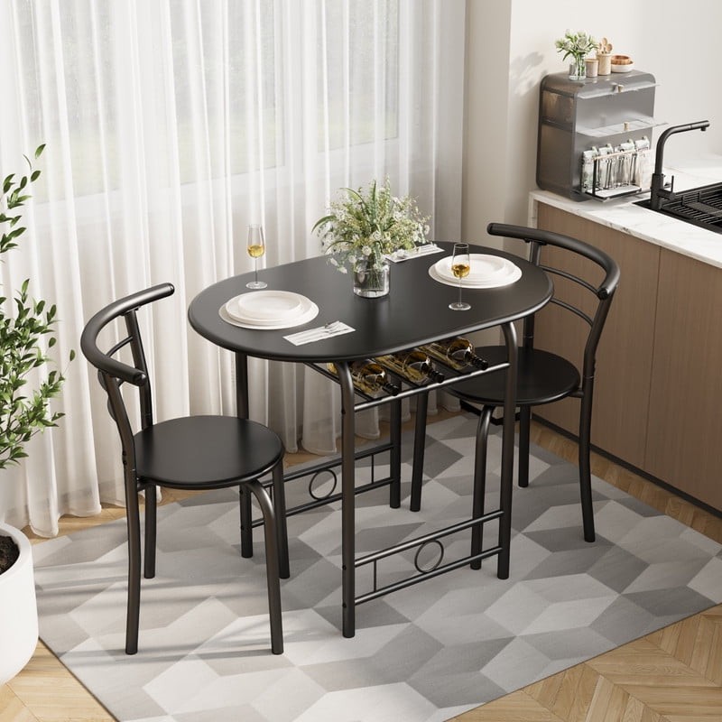 Lacoo 3-Piece Small Dining set, Table and Chair Set for 2 ,for Living Room