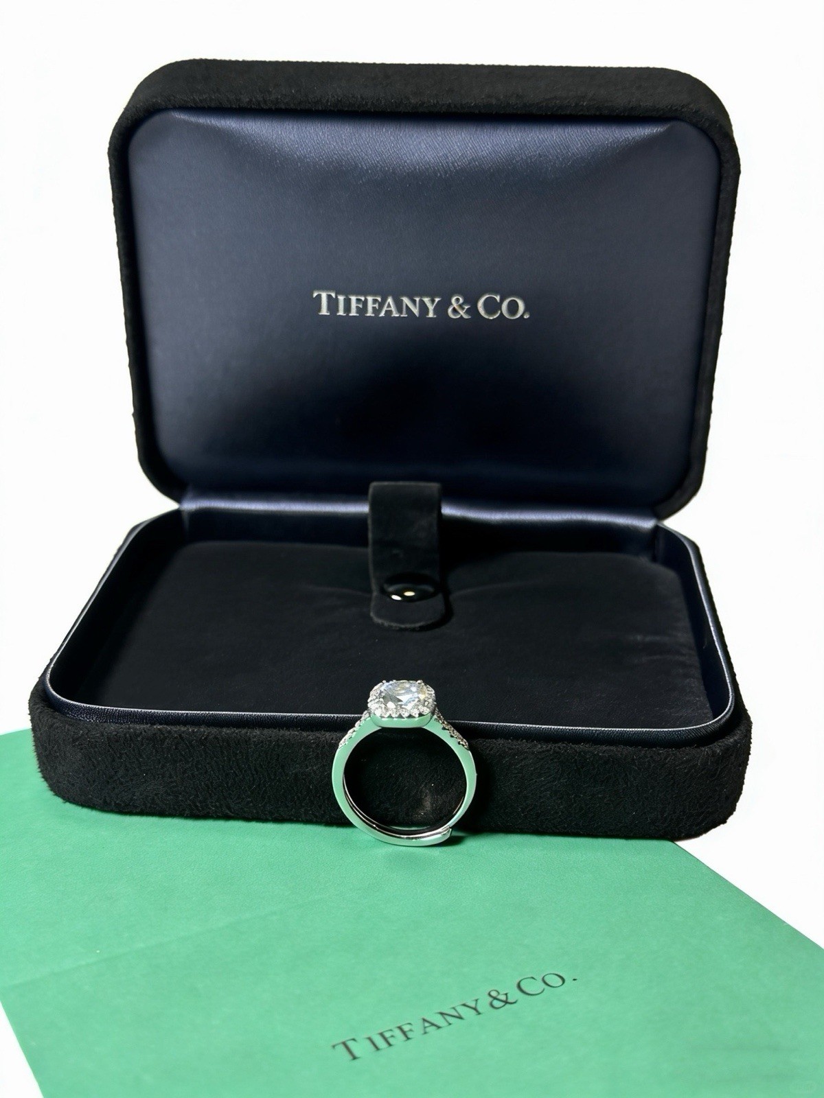 Tiffany & Co. 18k White Gold Diamond Solitaire Ring Size 7 gallery