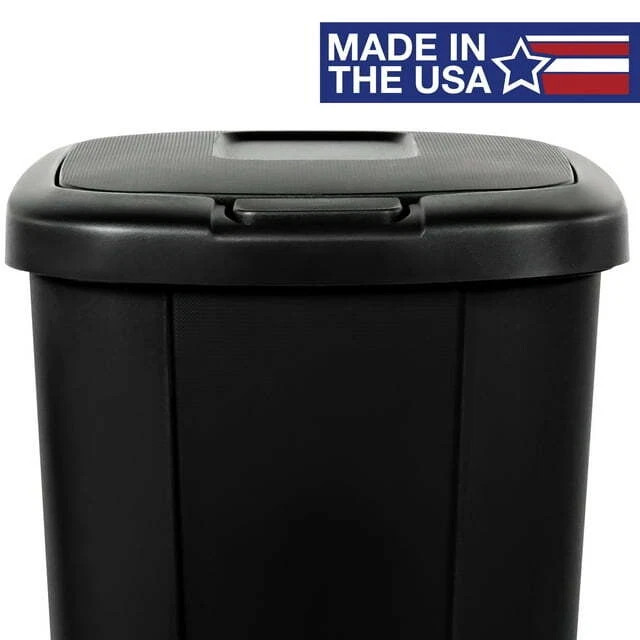 13.3 Gallon Kitchen Trash Can Plastic Push Button Touch Top Lid Slim gallery