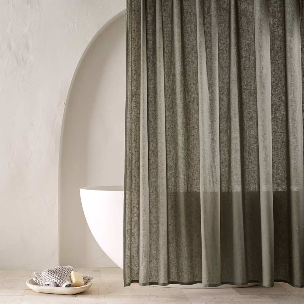 72"x72" Linen Shower Curtain Gray - Casaluna gallery