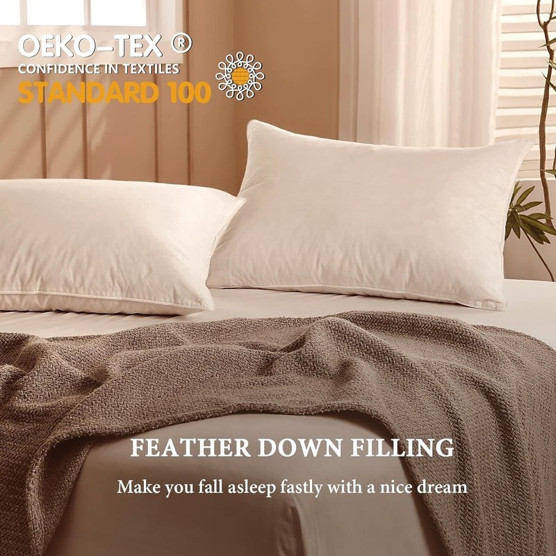 Goose down Feather Pillows Queen Size - Hotel Collection Bed Pillows for Sleepin gallery