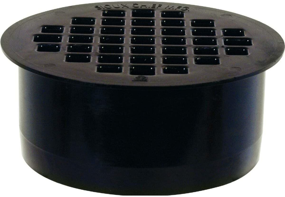 4 Inch ABS Snap-In Floor Drain Black Polished Modern Removable gallery