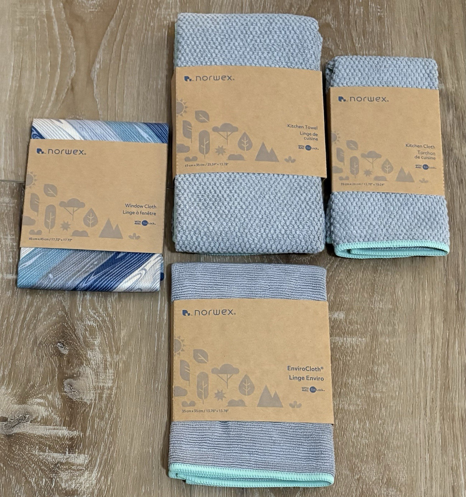 NORWEX WINDOW CLOTH - ENVIROCLOTH - KITCHEN CLOTH - KITCHEN TOWEL SET NEW 4 ITEM gallery