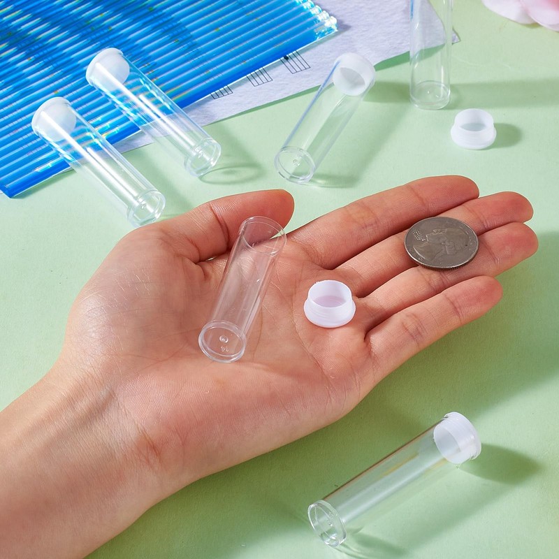 100Pcs Transparent Clear Plastic Small Empty Storage Tubes Bead Container Set gallery