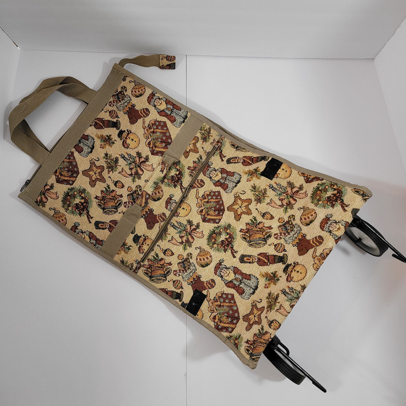 Christmas Pattern Package Tote Portable Canvas Foldable Wheeled 24x14x6 gallery