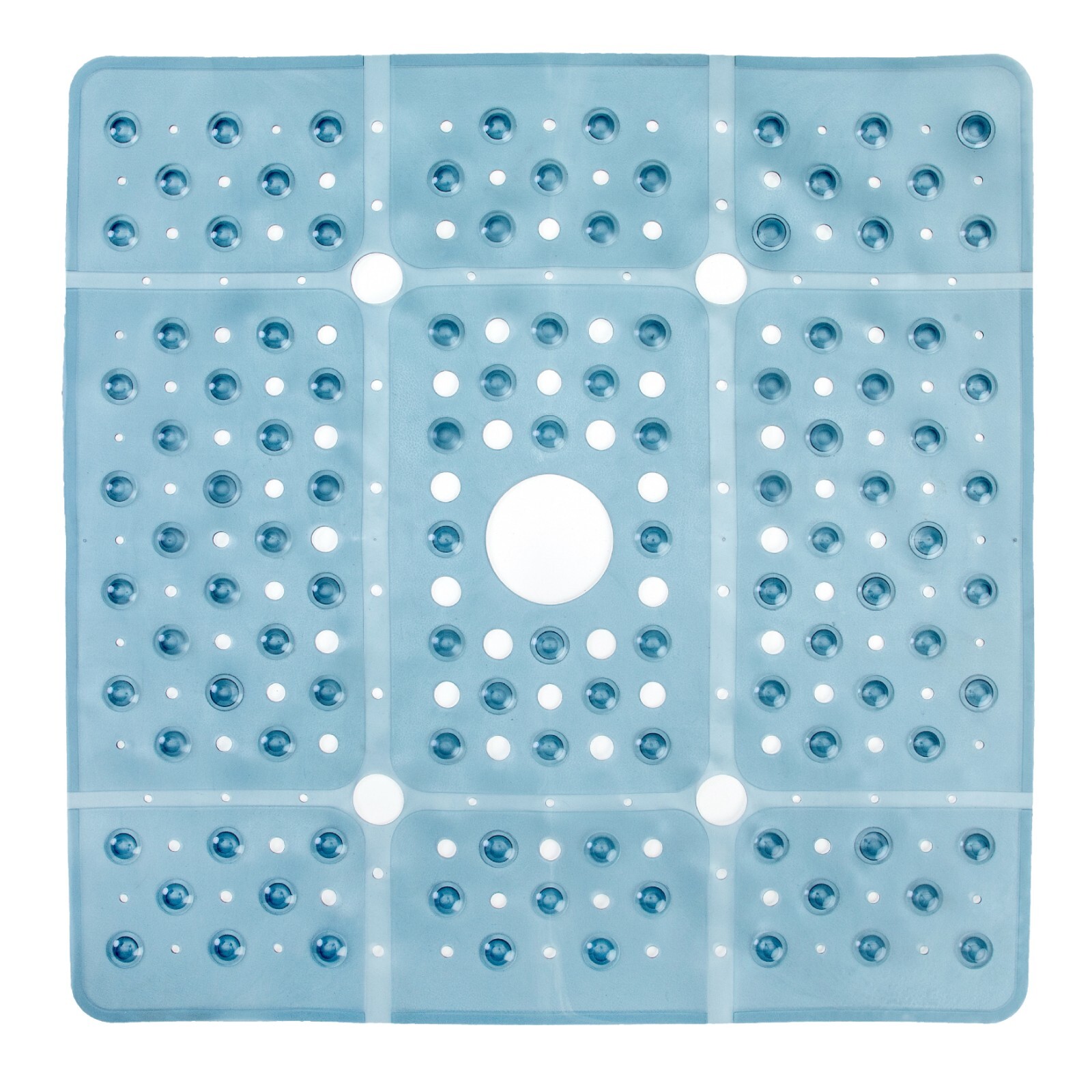 65% MORE COVERAGE! SlipX Solutions Dusty Blue Extra Large Shower Mat (27") gallery