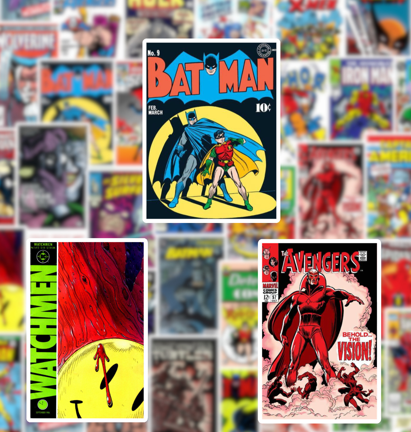 25/50 Comic Book Cover Sticker Pack - Waterproof Vinyl - Batman Spiderman gallery