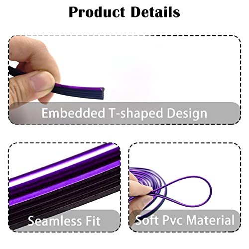 Car Interior Trim Strips,Universal 33ft Car Electroplating 33FT Purple gallery