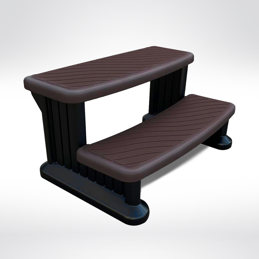Puri Tech Universal Spa & Hot Tub Steps No Slip Grip Support Espresso with Black gallery