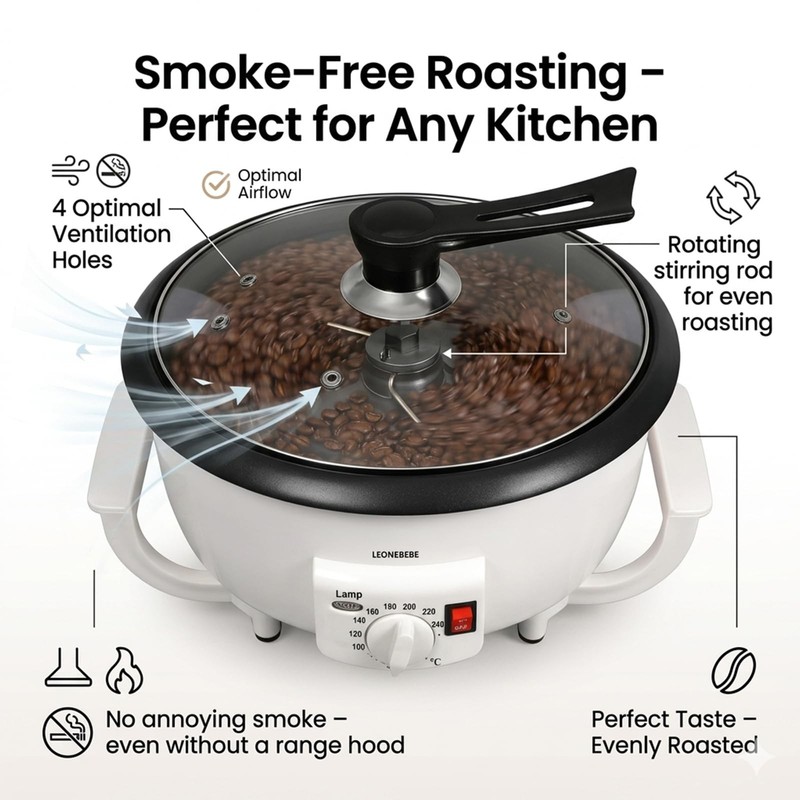 Home Coffee Bean Roaster Machine for Beginner Electric Nut Peanut Cashew Ches... gallery