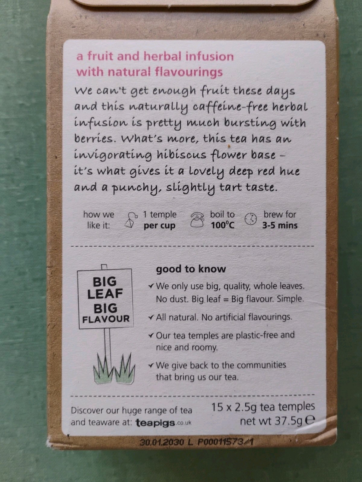 Teapigs Superfruit Bursting With Berries 15 Tea Temples Exp 01/2030 gallery