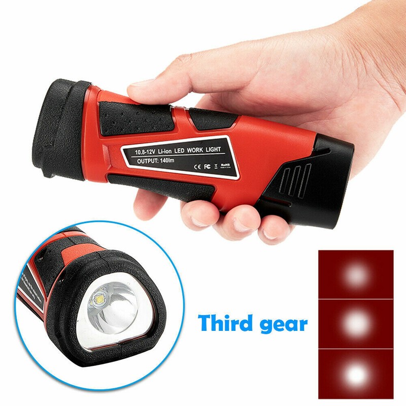 Portable Flashlight LED Work Light Spotlight For Milwaukee 12V Li-Ion Battery gallery