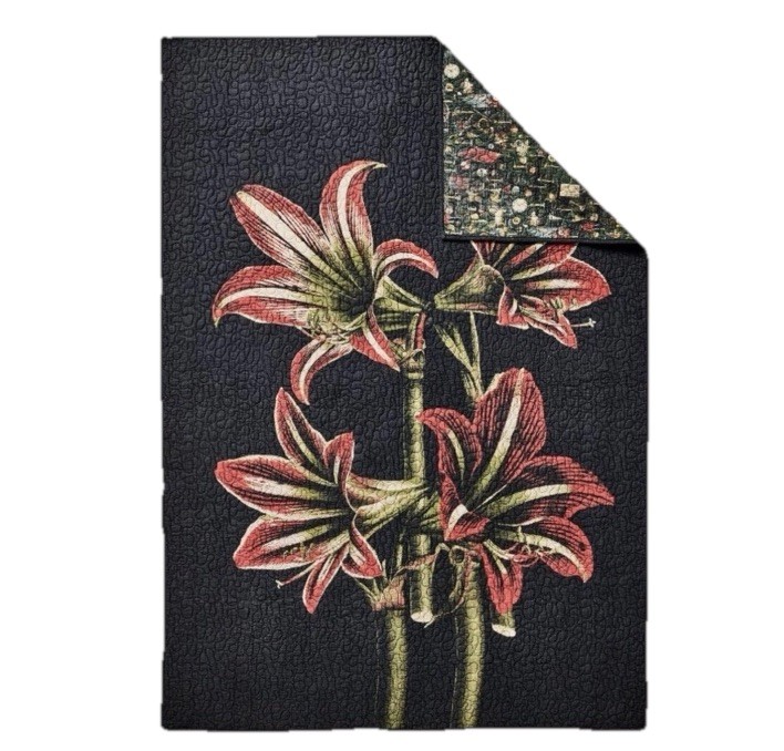 Quilt by John Derian Target Amaryllis Cotton Throw 50"X70" Printed 2 Sides NWT gallery