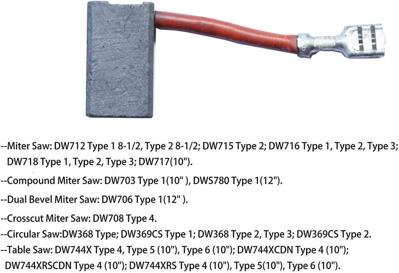 Carbon Motor Brushes Compatible for Dewalt DW718/DWS780/DW717 Miter Saw 2 Pack : gallery
