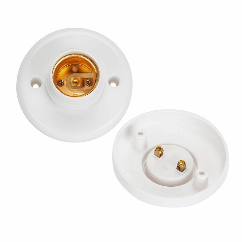 E27 Light Bulb Screw Cap Socket Adapter Pendant Lamp Round Fixing Base Holder gallery