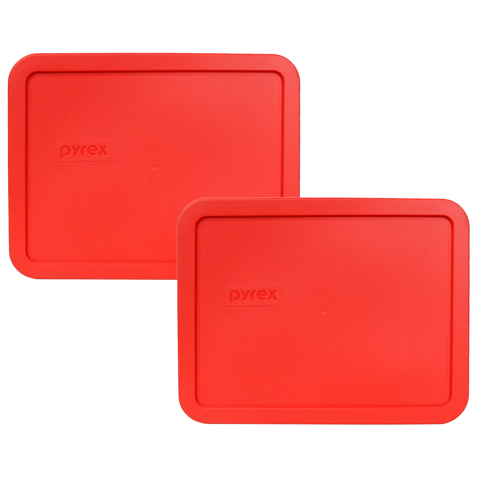 Pyrex 7211-PC Rectangular 6 Cup Red Plastic Storage Lid 2 PK New for Glass Dish gallery