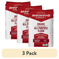 (3 pack) Arrowhead Mills Unbleached Organic All Purpose Flour, 5 lb Bag