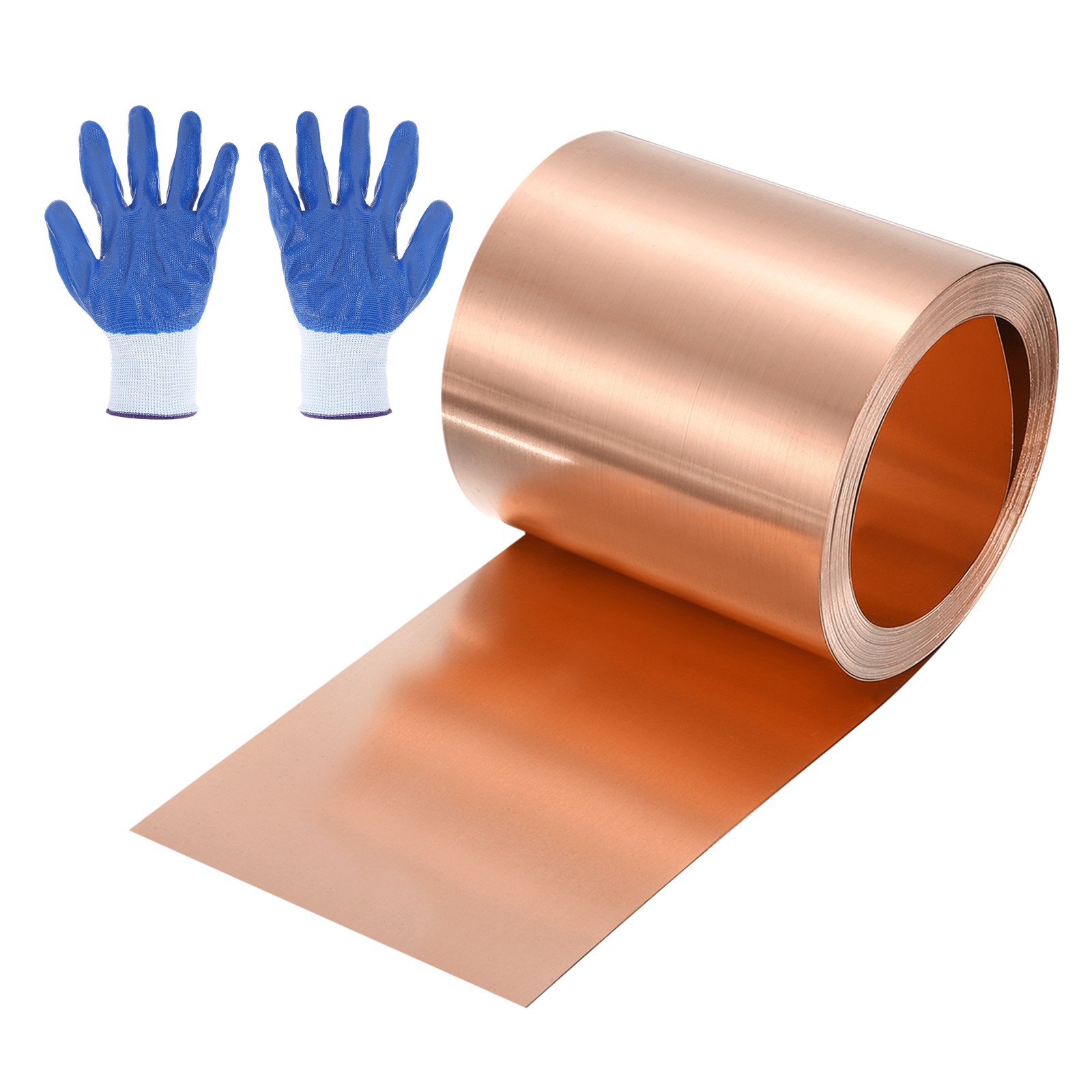 3.28ft Copper Sheet Roll, 1000x60x0.1mm Pure Copper Strip with Gloves gallery