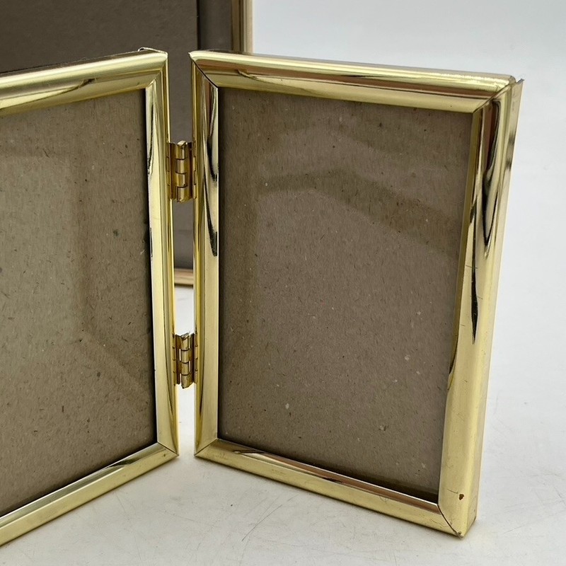 2 Vintage Regency Style Picture Frames Mixed Set Brass Art Deco Style Farmhouse gallery